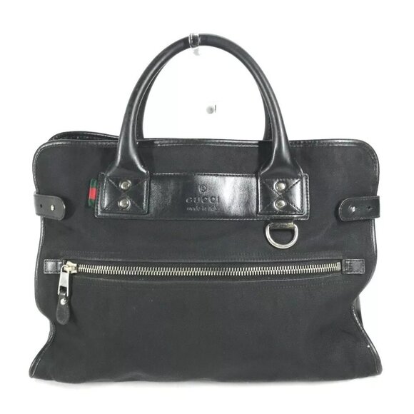 GUCCI 246410 logo Bag Hand Bag Tote Bag Business bag Nylon / Leather Black